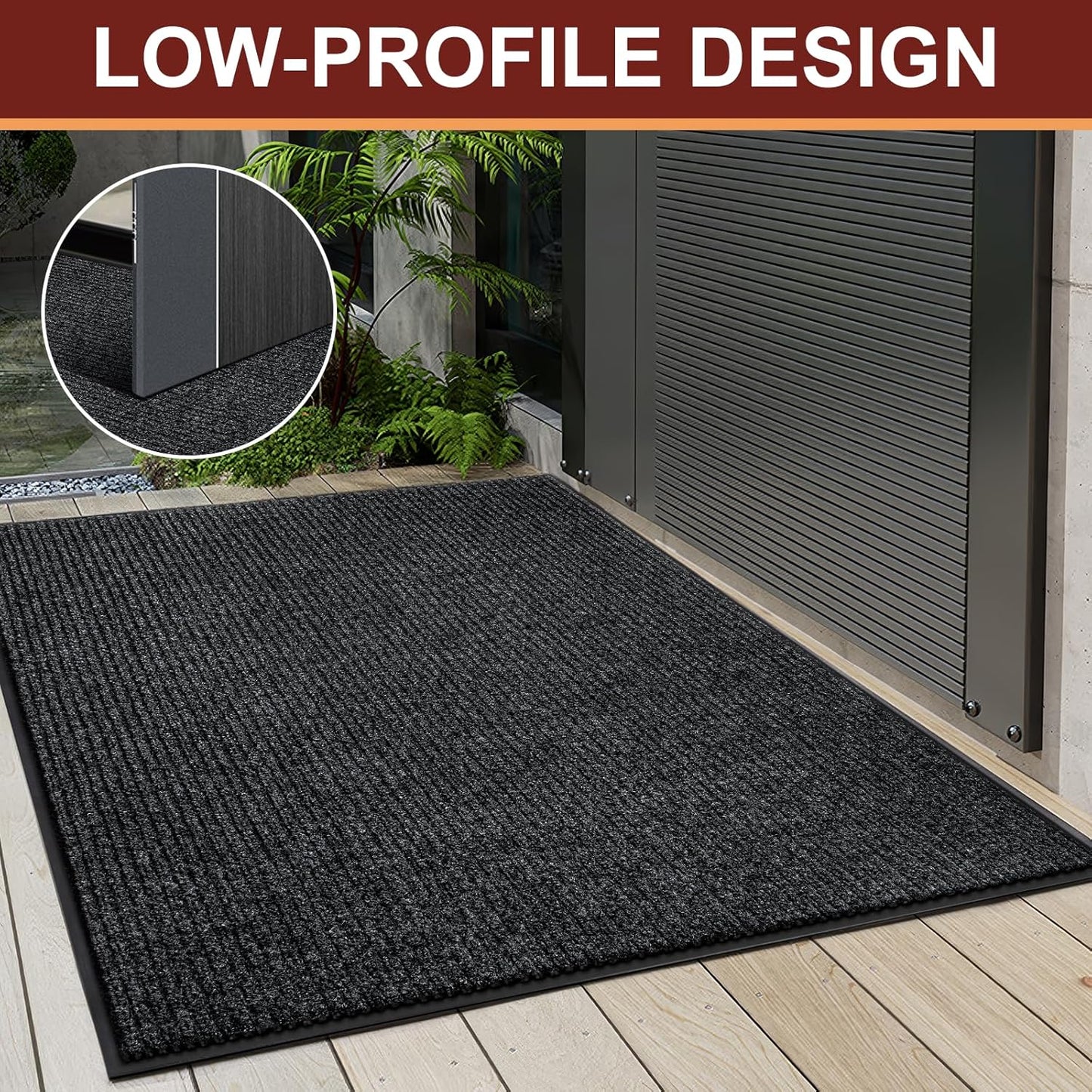 Vicwe Indoor Outdoor Door Mat, 3'x5' Heavy Duty Front Door Mat, Non-Slip Washable Doormats Entrance Mats, Dirt Resistant and Absorbent Doormat, Commercial Outdoor Entrance Floor Mat for Home Office