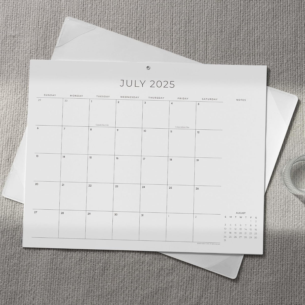 Cabbrix Simplified Desk Calendar 2025-2026 with Desktop Mat, Desk Pad Calendar Large 21" x 16-1/2" Covering July 2025 to June 2026, Monthly Desktop Calendar for Home School and Office (Beige)