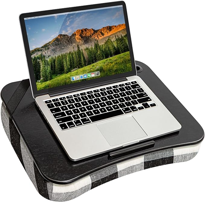 LAPGEAR Designer Lap Desk – Buffalo Check, 2-Pack with Storage Basket