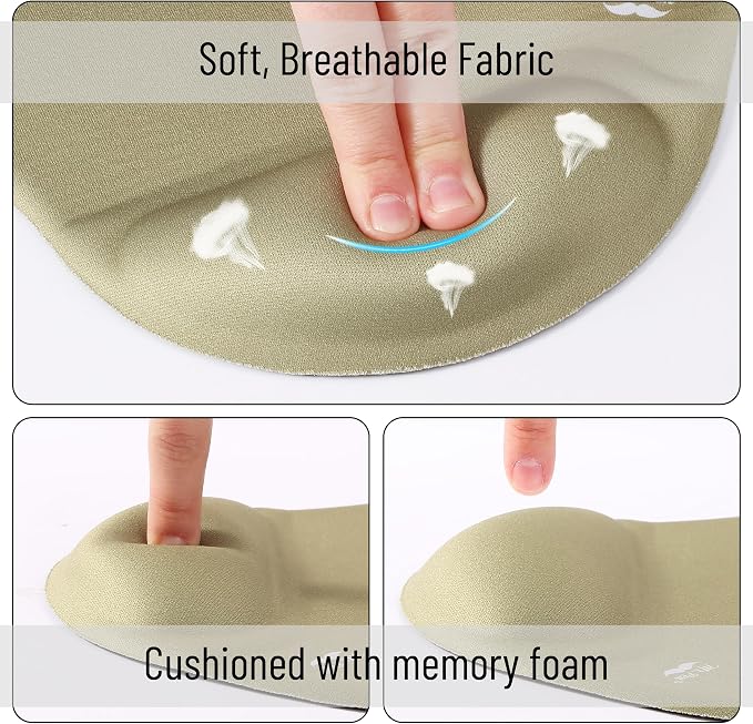 Mr. Pen- Ergonomic Mouse Pad with Wrist Rest | Breathable Fabric with Memory Foam Cushion, Non-Slip Rubber Base, Gel Mouse Pad with Wrist Support