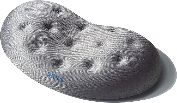 BRILA Ergonomic Memory Foam Mouse Wrist Rest Support Pad Cushion for Computer, Laptop, Office Work, PC Gaming - Massage Holes Design - Wrist Pain Relief (Grey Mouse Wrist Rest)
