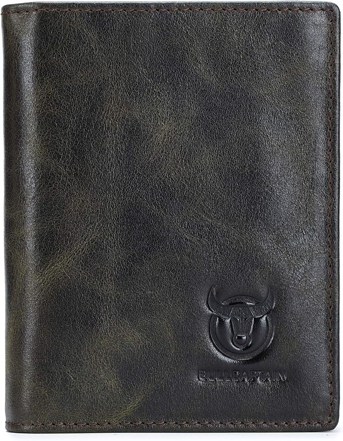 BULLCAPTAIN Large Capacity Genuine Leather Wallet for Men QB-027 | Bifold Wallet,RFID Blocking,Credit Card Holder,15 Card Slots,Special Expandable Design,gift choice
