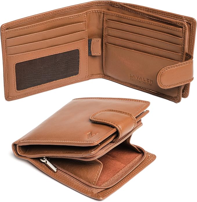 Soft Leather Wallet for Men, Genuine Bifold with Zipper Coin Pocket | Holds Bills, Credit Cards, Coins – RFID Blocking – Stylish, Durable & Practical Leather Wallet for Men