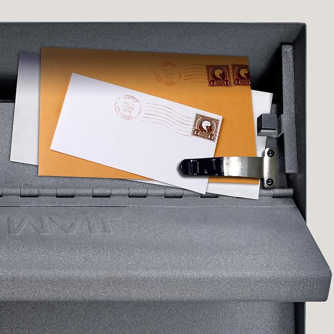 Mail Boss 7161 Metro Locking Security Wall Mount Mailbox, Granite,Medium