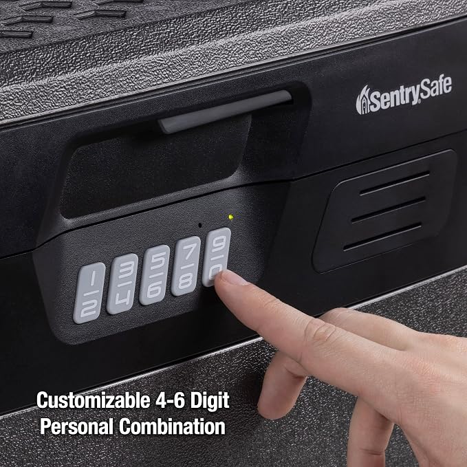 SentrySafe Charcoal Gray Waterproof and Fireproof Safe, Lock Box with Keypad for Documents and Hanging File Folders, Exterior: 14.1 x 16.6 x 13.8 Inches, ‎FHW40300 | Document and Hanging File Folder Storage With Fire/water Protection, Programmable Digi...