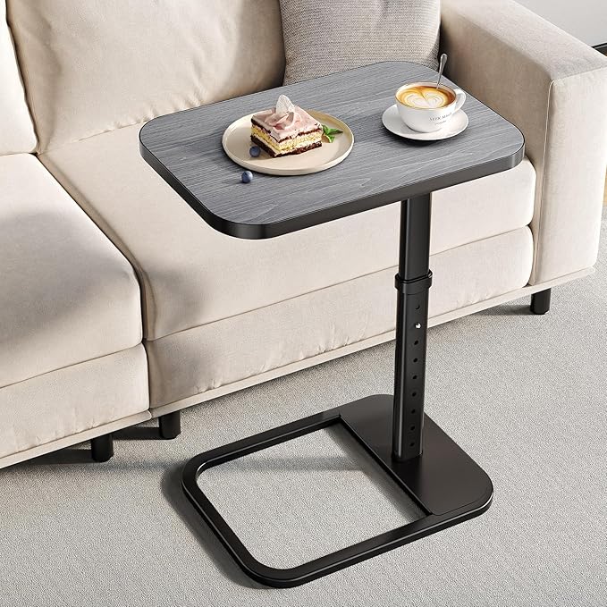 Adjustable Height TV Tray Table for Couch, Flip-Top Design | 19"-30" Height Range, 9-Position Lock System, Rounded Corners, Laptop Table, Snack Table, For Living Room & Bedroom
