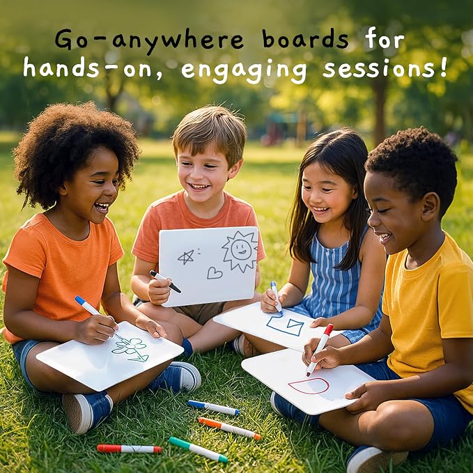 Board Geeks 1 Small Dry Erase Board for Kids - Mini White Board for Students and Teachers - Durable and Portable Individual Whiteboard with Rounded Corners - Double Sided (9x12 Inches) (Pack of 2)