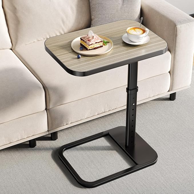 Adjustable Height TV Tray Table for Couch, Flip-Top Design | 19"-30" Height Range, 9-Position Lock System, Rounded Corners, Laptop Table, Snack Table, For Living Room & Bedroom