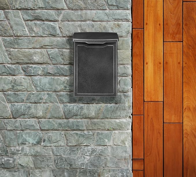ARCHITECTURAL MAILBOXES 2681P Pewter Marina Wall Mount Mailbox, Small (Pack of 10)