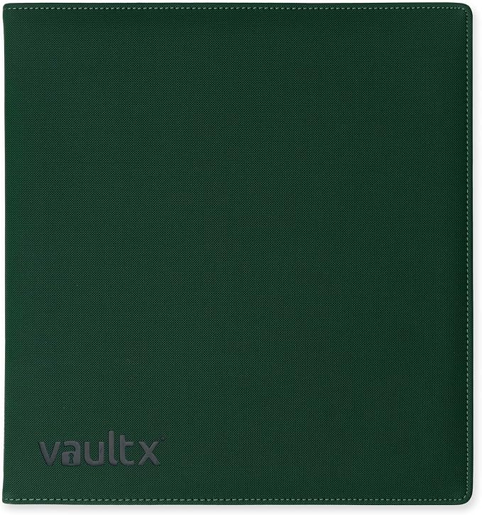 Vault X Large Ring Binder, 900 Cards, fits 9 Pocket Pages, Exo-Tec Material, 3 D-Ring Folder, for Trading Cards (Green)