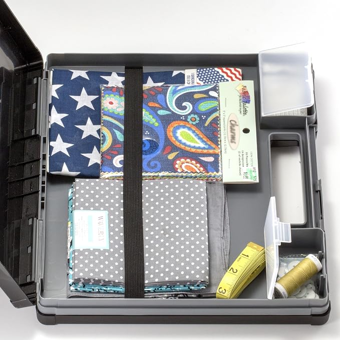 Officemate Dual-Sided Clipboard Storage Box, Multiple Storage Compartments, Letter and A4 Document Organizer, Charcoal