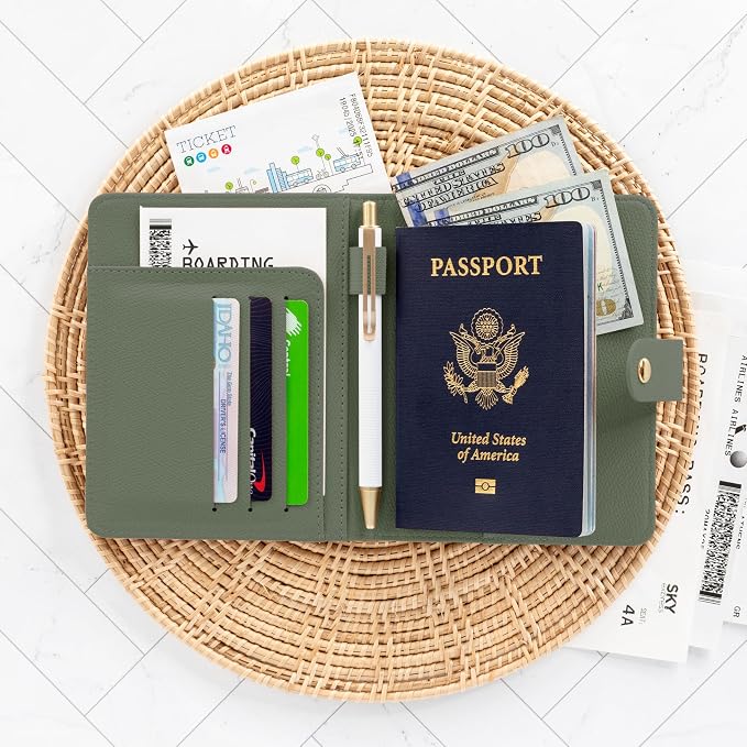 Beautiful Passport Holder for Travel – Cute Cover with Pen Holder to Keep Your Travel Documents Organized & Safe – Quality Passport Wallet for Women & Men and Great for Gifting