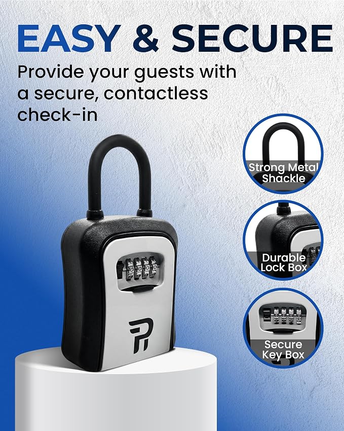 Key Lock Box for Outside – Large Outdoor Lockbox for Keys with Code, 4-Digit Combination Hidden Safe to Hide a Key Outside, Portable Safe Key Storage, 6.7 in, 2 Packs
