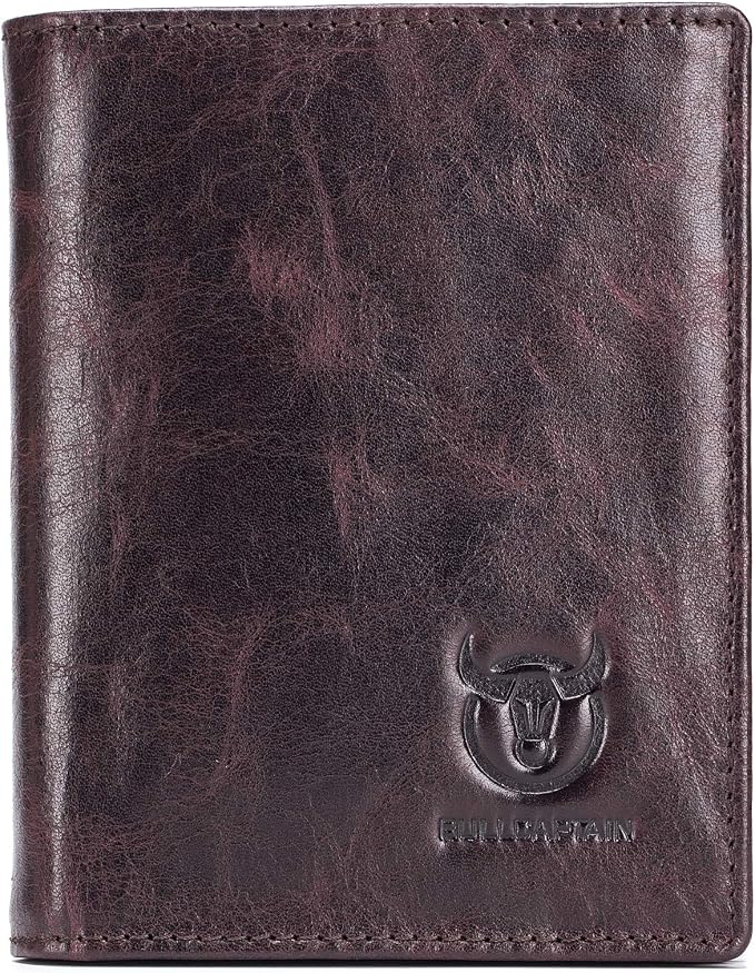 BULLCAPTAIN Large Capacity Genuine Leather Wallet for Men QB-027 | Bifold Wallet,RFID Blocking,Credit Card Holder,15 Card Slots,Special Expandable Design,gift choice