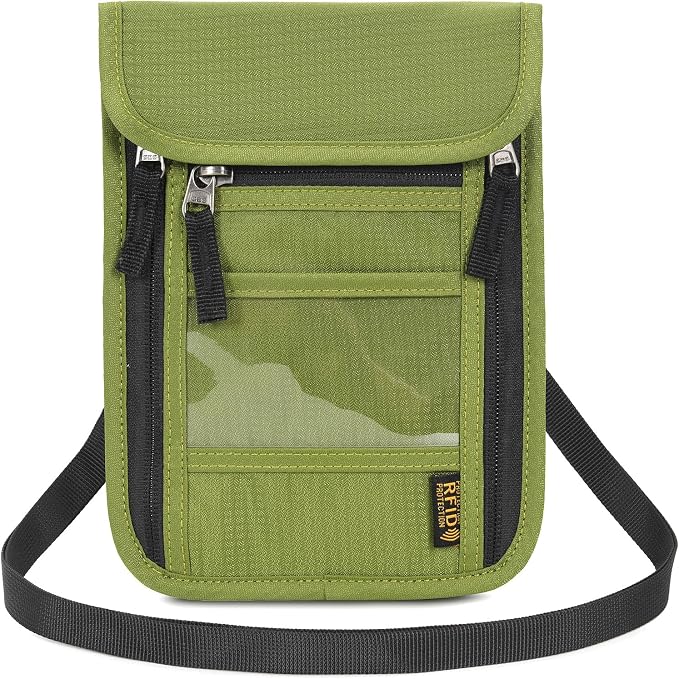 Neck Wallet Lightweight RFID Blocking Waterproof Travel Pouch Passport Wallets for Women Men
