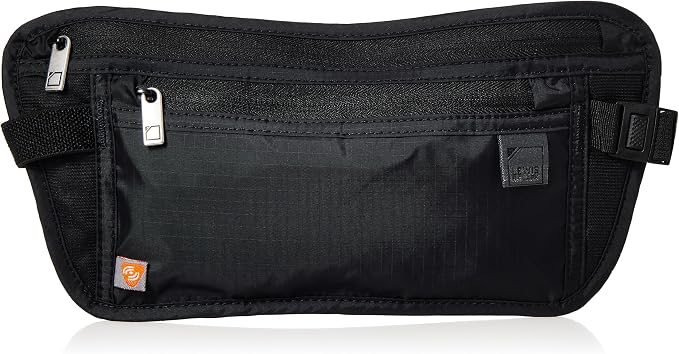 Lewis N. Clark Travel Money Belt Pouch, Slim RFID Blocking Anti Theft Waist Stash Pouches for Cash, Cards and Passport Holder