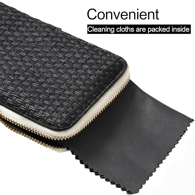 Cockatoo Portable Glasses Case, Drop-Resistant Eyewear Storage Pouch, Slim Soft Case for Sunglasses, with Cleaning Cloth