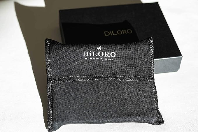 DiLoro Italy Mens Leather Wallet Bifold Flip ID Coin Section RFID Protection