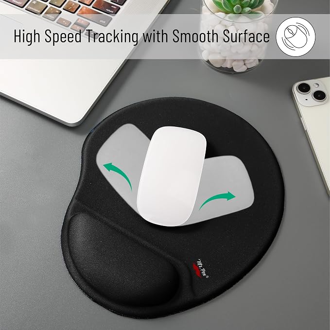 Mr. Pen- Ergonomic Mouse Pad with Wrist Rest | Breathable Fabric with Memory Foam Cushion, Non-Slip Rubber Base, Gel Mouse Pad with Wrist Support