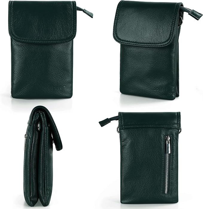 befen Genuine Leather Small Crossbody Bags for Women Cell Phone Travel Bag | Soft Real Leather, Adjustable Shoulder Strap, Card Slots, Compact Size, Daily Travel Shopping Outing Use, Phone Purse