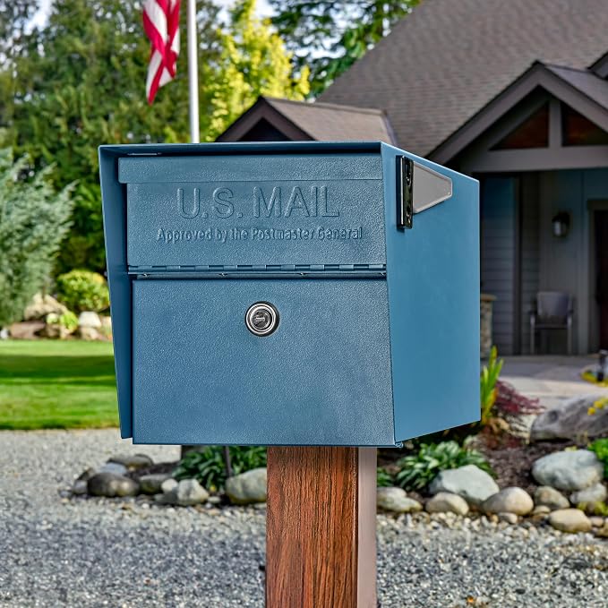 Mail Boss 7584 Mail Manager Curbside Locking Security Mailbox, Century Blue