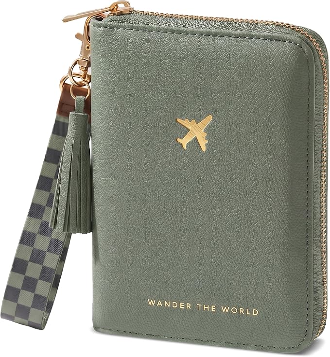 Beautiful Passport Holder And Travel Wallet with Wristlet Strap | All-in-One Organizer for Women Holds up to 4 Passports, w Card Slots and Keychain - RFID Blocking Keeps Documents Safe