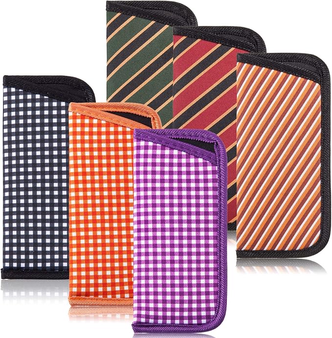 TRIUMPH VISION 3 Pack Reading Glasses Pouch Soft Case Eyeglass Sleeve Slim | Alternative to Bulky Case in bag, Lightweight Lined Padded Protect Optical lens Slip in, Cute Pattern Portable for Daily Use