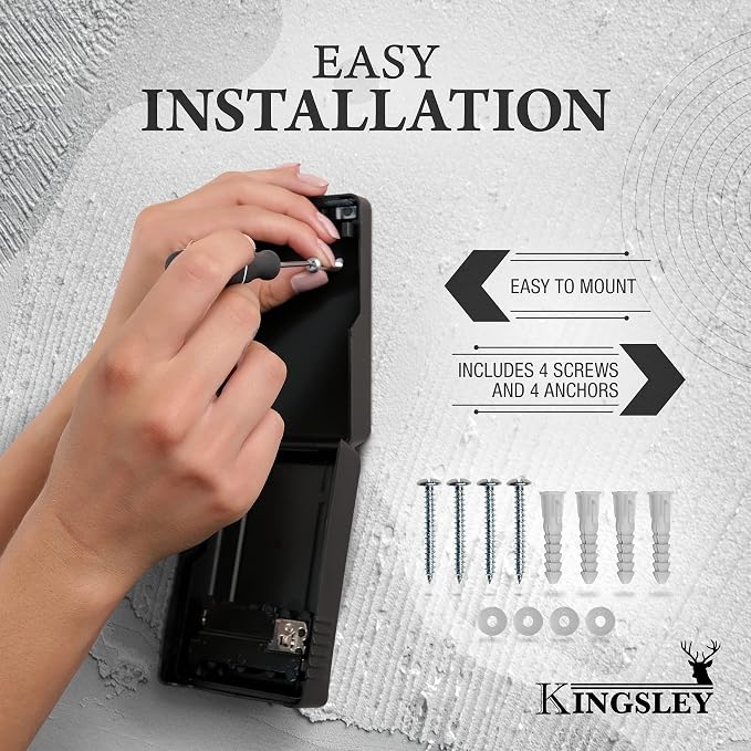 Kingsley Key Realtor Lock Box - Guard-a-Key, Secure Weatherproof Key Box Wall Mount for Indoors and Outdoors, 4 Digit Resettable Combination Code, Large Capacity for Storing Spare Keys