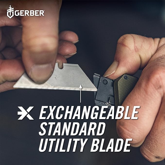 Gerber Prybrid EDC Pocket Knife Multitool 8-in-1 Box Cutter, Green G10