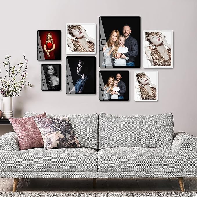 Bluesun Black 4×6 Picture Frames 3pk, Vertical & Horizontal Wall & Tabletop | 3 Pack 4×6 Photo Frames with Tempered Glass & Rounded Corners, 6×4 Frames for Home Living Room Bedroom Hallway Office