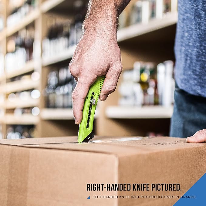 Pacific Handy Cutter S5R Box Cutter | Heavy Duty Utility Knife, Tape Splitter, & Film Cutter | 3-Position Retractable Box Cutter with Easy Blade Change | For Right Handed Users