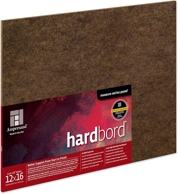 Ampersand Museum Series Hardbord for Painting and Mounting, 1/8 Inch Depth, 12X16 Inch (AMHB12)