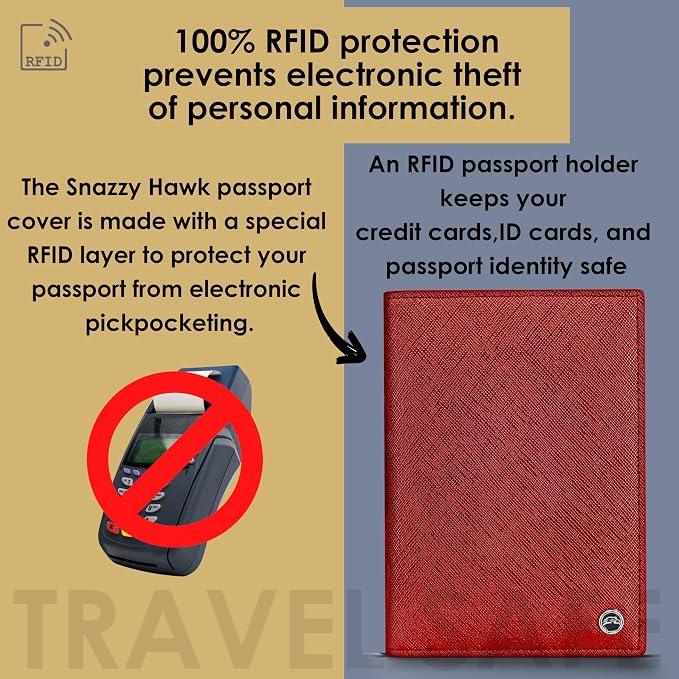 2 Passport Holder - Travel Essentials, RFID Blocking Wallet Credit Card Organiser, Plain Accessories Slim Cover For Men & Women | Travel Essentials