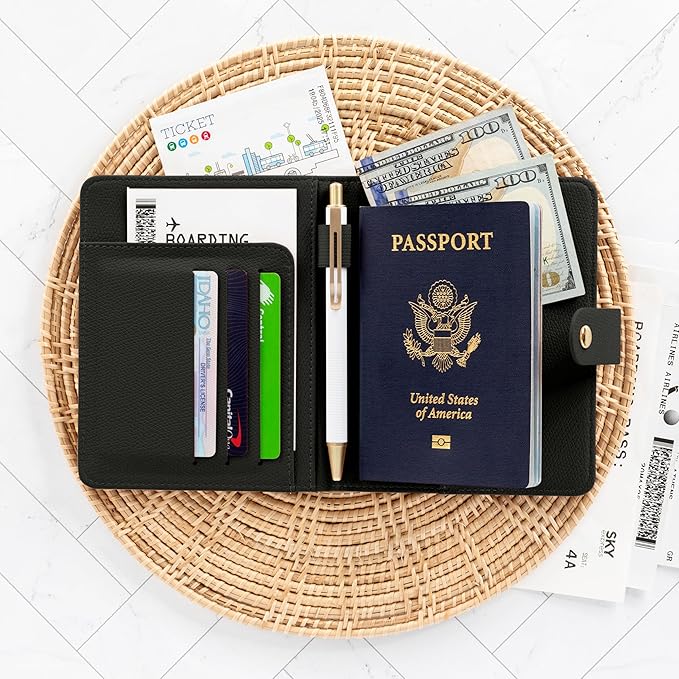 Beautiful Passport Holder for Travel – Cute Cover with Pen Holder to Keep Your Travel Documents Organized & Safe – Quality Passport Wallet for Women & Men and Great for Gifting