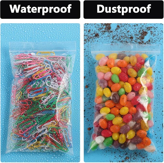 500 PCS 4" x 6" Small Plastic Bags for Jewelry Mini Clear Plastic Poly Bag 2 Mil with Resealable Lock Seal Zipper for Storage Gifts Candy Screws