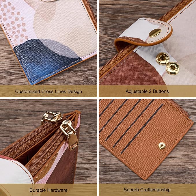 Travelambo RFID Wallet Women Large Size Bifold Multi Card Wallet Case with Zipper Pocke Credit Card Holder for Women