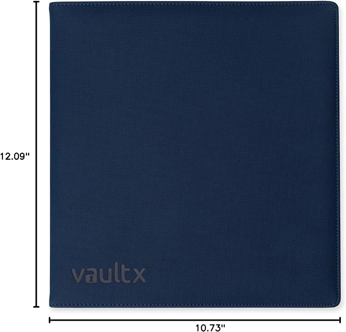 Vault X Slim Ring Binder, 540 Cards, fits 9 Pocket Pages, Exo-Tec Material, 3 D-Ring Folder, for Trading Cards (Blue)