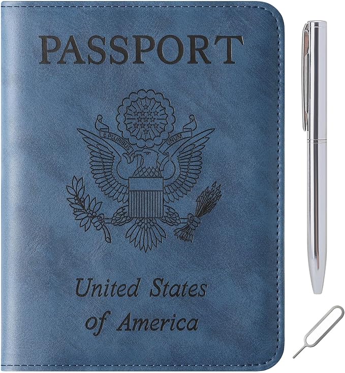 Passport Holder for Travel Essentials, RFID Passport Cover | Rfid Blocking Wallet, Synthetic Leather Case, Vacation Travel Accessories, For Women Men