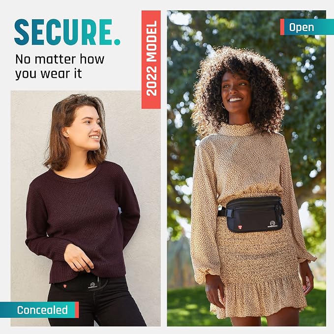 Alpha Keeper Money Belt for Travel Men Women Hidden RFID Passport Holder