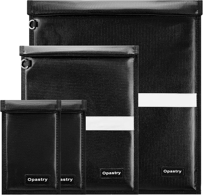4 Pack Faraday Bags EMP Proof, Faraday Bag for Laptops & Tablets & Phones & Key Fob, Anti-Tracking Fireproof & Waterproof