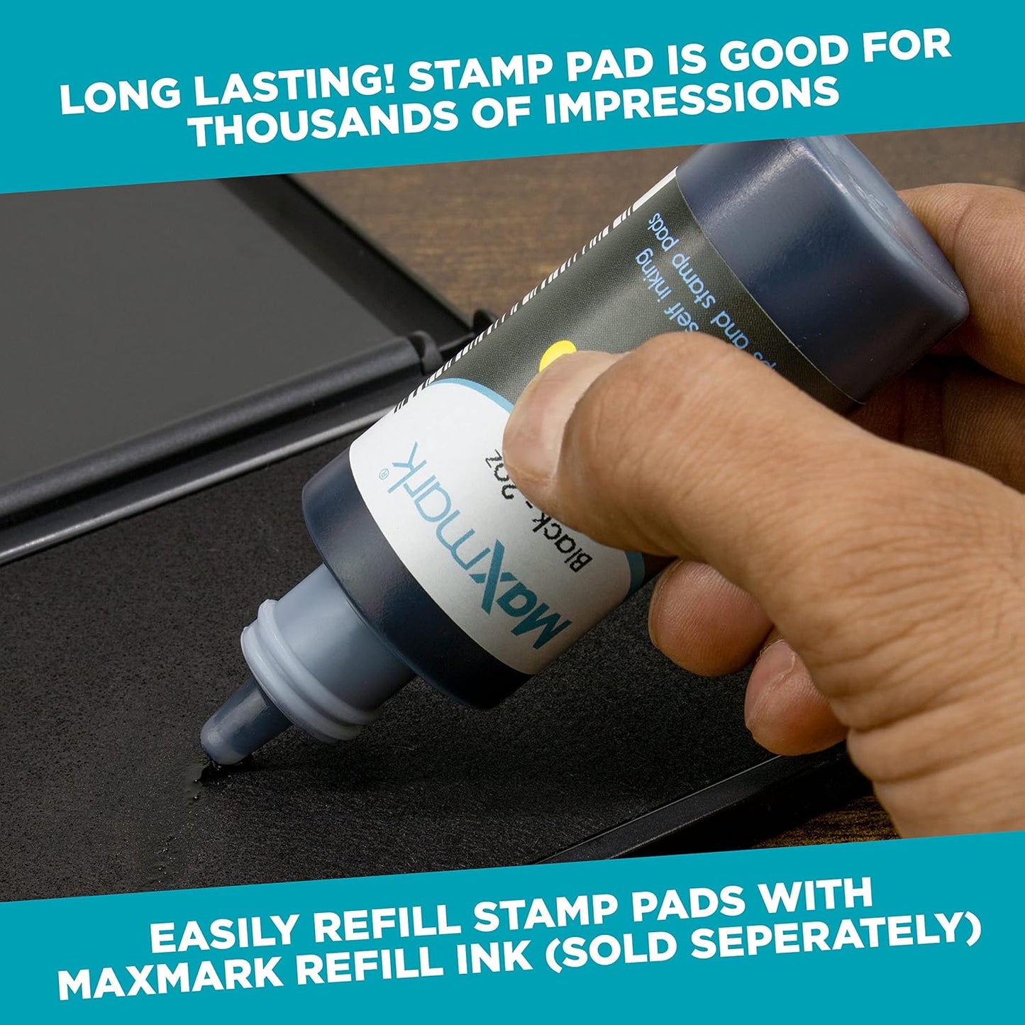 MaxMark Large Premium Olive Green Ink Stamp Pad - 2-3/4" by 4-1/4" - Premium Quality Felt Pad