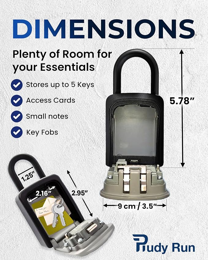Key Lock Box for Outside – Small Outdoor Lockbox for Keys with Code, 4-Digit Combination Hidden Safe to Hide a Key Outside, Portable Safe Key Storage, 5.78 in, 2 Packs