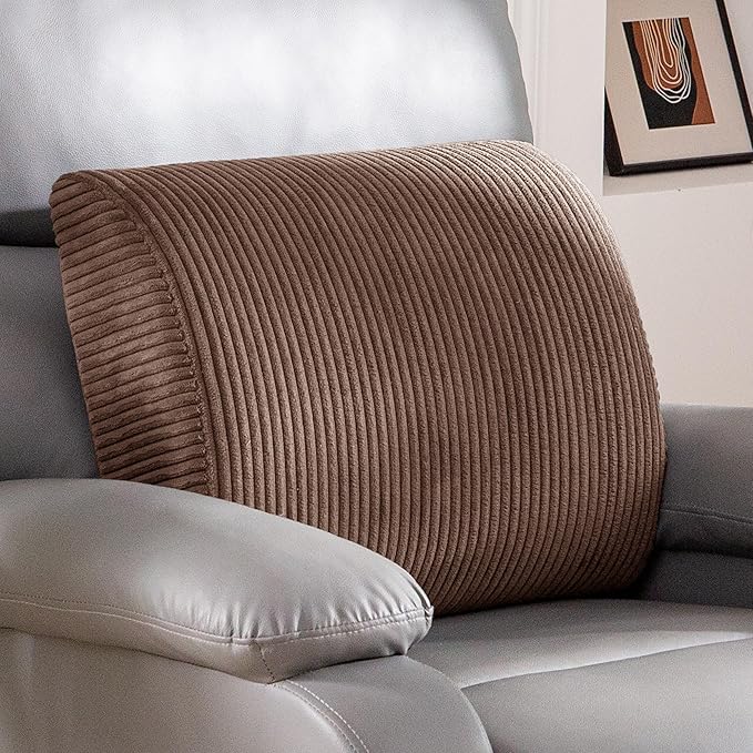 Lumbar Support Pillow for Recliner Chair/Accent Chair/Couch, Extra Large Memory Foam Back Support Cushion for Elderly, Recliner Cushions for Back Rest, Pain Relief, Reading, Washable Cover, Brown