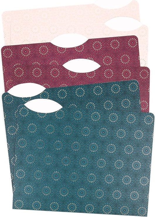 U Brands 3 Tab File Folders, Fleuri Jewel Tones, 24 Count