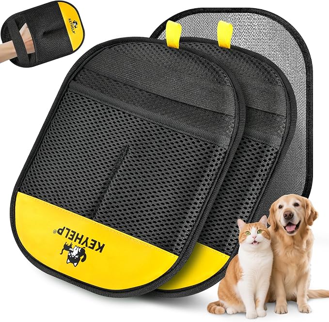 2Pcs Pet Hair Removal Glove for Dogs & Cats, Electrostatic Pet Hair Glove | Pet Hair Remover Tool for Clothing, Couch, bed, Carpet, Car Seat, Quickly & Easily Pet Hair Remover Glove