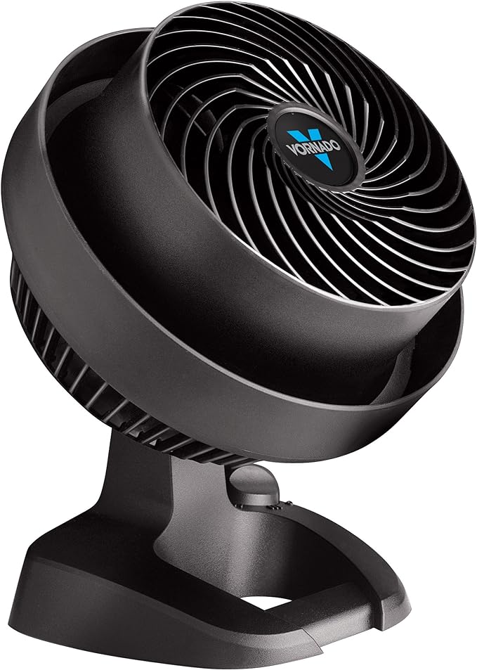 Vornado 530 Compact Air Circulator Fan, 3-Speed Manual Control, Adjustable Tilt, Whole Room Cooling, Black Floor Fan for Bedroom and Office, Vortex Action, 65 ft Range