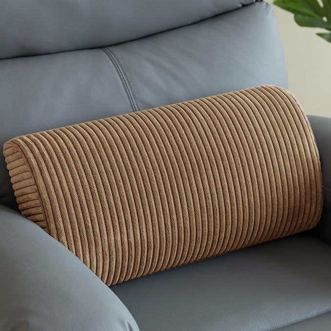 HIGOGOGO Lumbar Support Pillow for Recliner Chair/Accent Chair/Couch, Memory Foam Back Support Cushion for Elderly, Recliner Cushions for Back Rest, Pain Relief, Reading, Washable Cover, Coffee