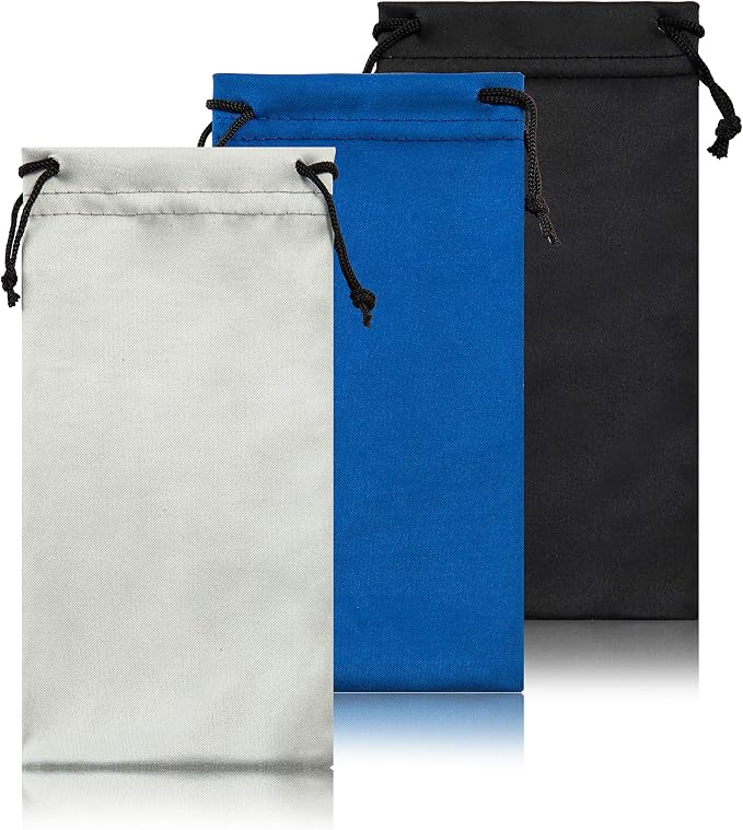 TRIUMPH VISION Glasses Case Soft Eyeglass Case Sunglass Pouch Cloth 3 Pack | Thick Microfiber Pouch Drawstring Pouch Eye Glass Bag Sunglasses Sleeve Storage, Lens Protection Cover,Cleaning Lens Screen