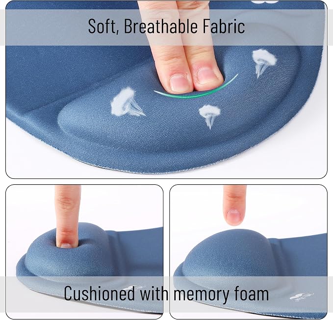 Mr. Pen- Ergonomic Mouse Pad with Wrist Rest | Breathable Fabric with Memory Foam Cushion, Non-Slip Rubber Base, Gel Mouse Pad with Wrist Support