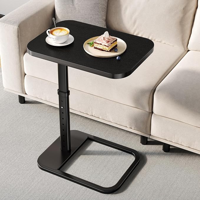 Adjustable Height TV Tray Table for Couch, Flip-Top Design | 19"-30" Height Range, 9-Position Lock System, Rounded Corners, Laptop Table, Snack Table, For Living Room & Bedroom